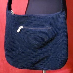 "The SAK" black crochet shoulder bag